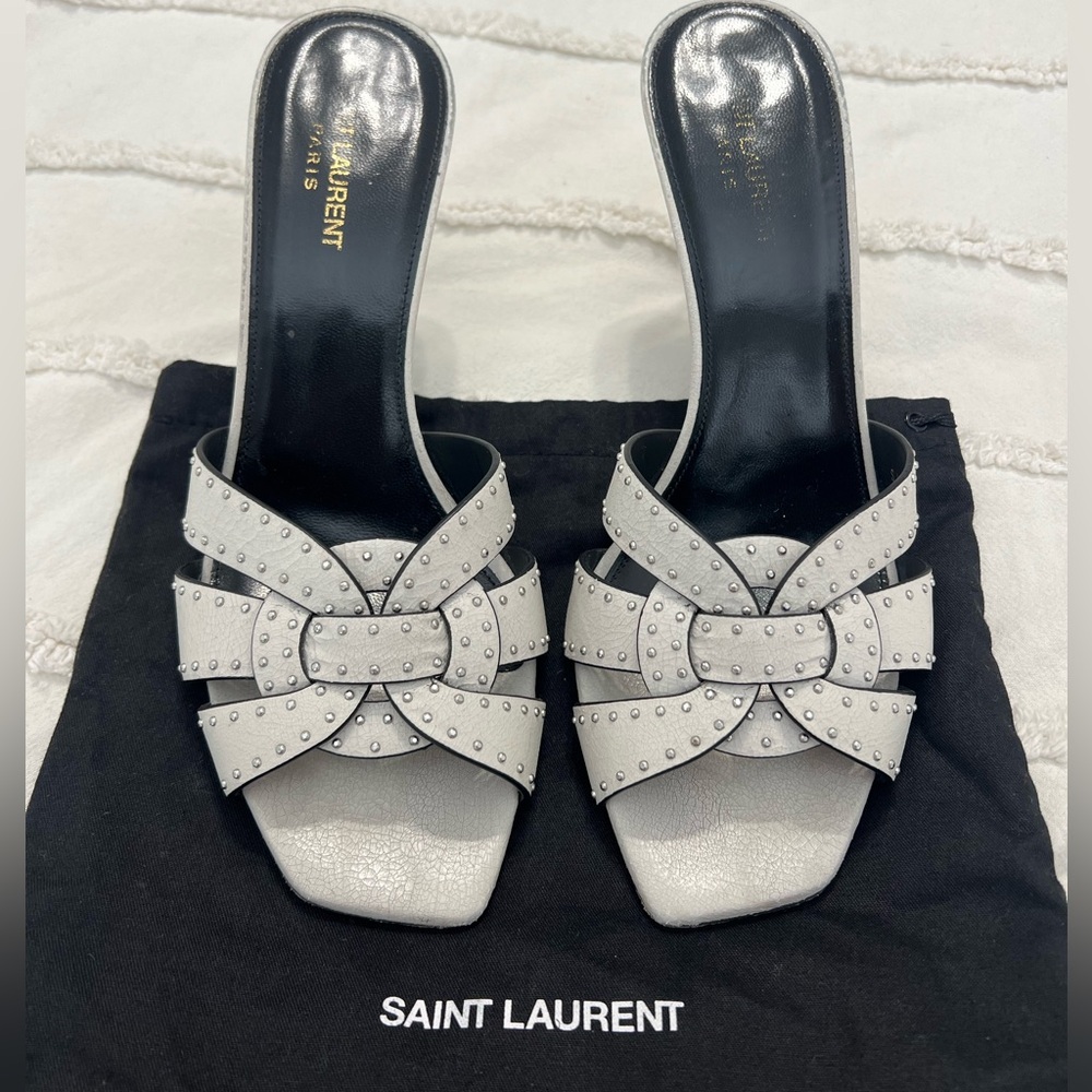 YSL Saint Laurent Tribute Nu pieds Heels studded